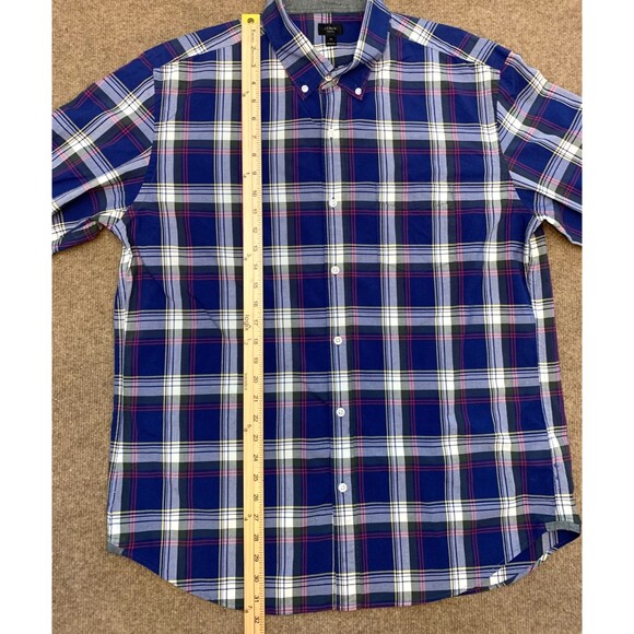 J Crew Shirt Mens XL Tartan Plaid Long Sleeve Blue Button Down Preppy Cotton - Picture 3 of 8